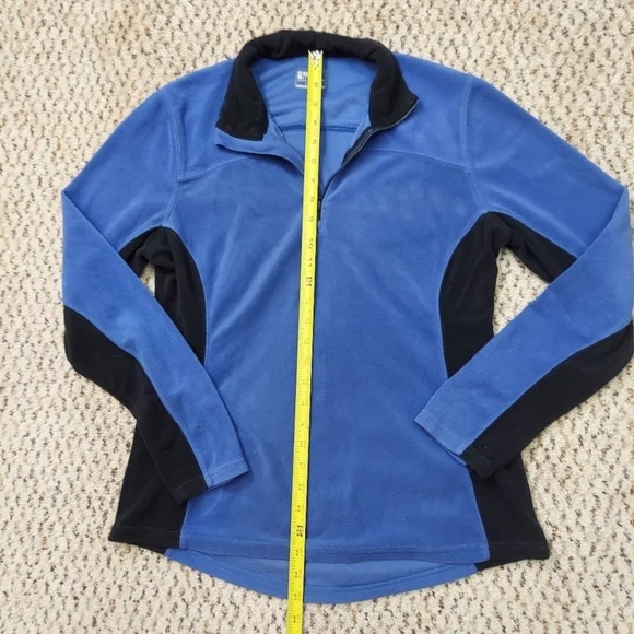 Alpine Design Womens Large 1/4 Zip Fleece Top Blue & Black Shirt - Picture 5 of 12